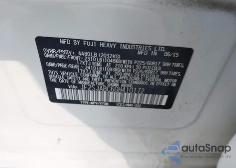 2016 Subaru Forester 2.5I z USA, uszkodzony, nr VIN JF2SJABC6GH410172